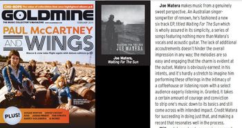 Waiting For The Sun EP CD Review - Goldmine magazine, Feb. 2019, (USA)
