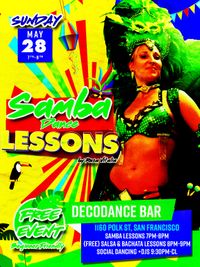 San Francisco, CA: Special Carnaval After Party! FREE! Rasa Vitalia's Free Samba & Salsa Class @ DecoDance SF