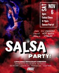 San Francisco, CA: Rasa Vitalia Salsa Party Sat 11/6/21 @ Lupulandia