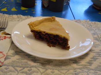French Canadian Christmas morning breakfast La Tourtiere (However, I did not use real meat, no animals were harmed in the making of this pie)

