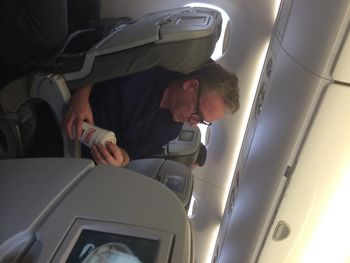 Roger Hart on the Plane to Roscommon Ireland
