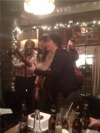 Punk Rocker Andrea Lisi singing at Tiffany Tavern
