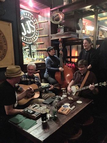 Warming up at J J Harlow's in Ireland
