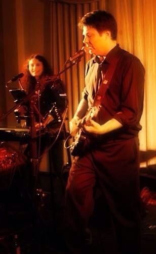 Christina (keys) and David (guitars) as Time Trip performs at Rotary Fundraiser (2014-02-08)
