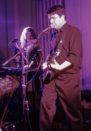 Christina (keys) and David (guitars) as Time Trip performs at Rotary Fundraiser (2014-02-08)
