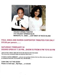 Paul Anka & Karen Carpenter Tributes