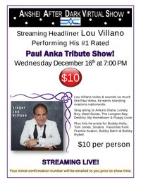 JUST ADDED: Paul Anka Songbook Tribute Show 