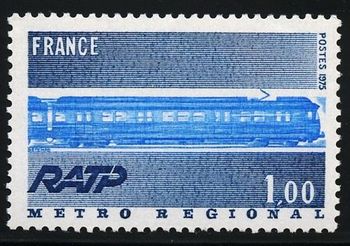 2084 1975. Paris metro regional train. Regie Autonome des Transports Parisiens. 75 years of the Paris Métro
