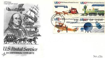 1975 FDC 200 years postal service
