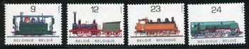 2826 Class 18 (1896) 2827 locomotive "Elephant" (1835) 2828 Class 23 tank engine (1904) 2829 Class 1 Pacific-type (1935) 1985. Commemorating the development of Belgian steam locomotives
