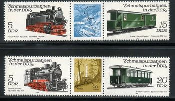 E2342-E2345 1981. Narrow gauge railways of the DDR. Freital-Kurort Kipsdorf (750mm). Putbus-Gohren (750mm)
