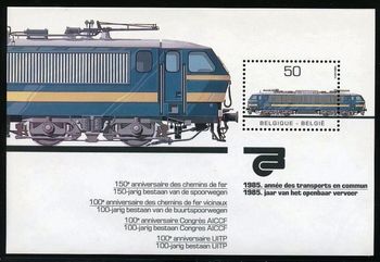 MS2830 1985. Commemorating 150 years of Belgian railways, also some centenaries
