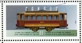 xxxx 1994 Saint John, NB early streetcar No. 40, built by the Ottawa Car company
