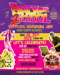 Back 2 School Supplies Giveaway Jam (Free Event)