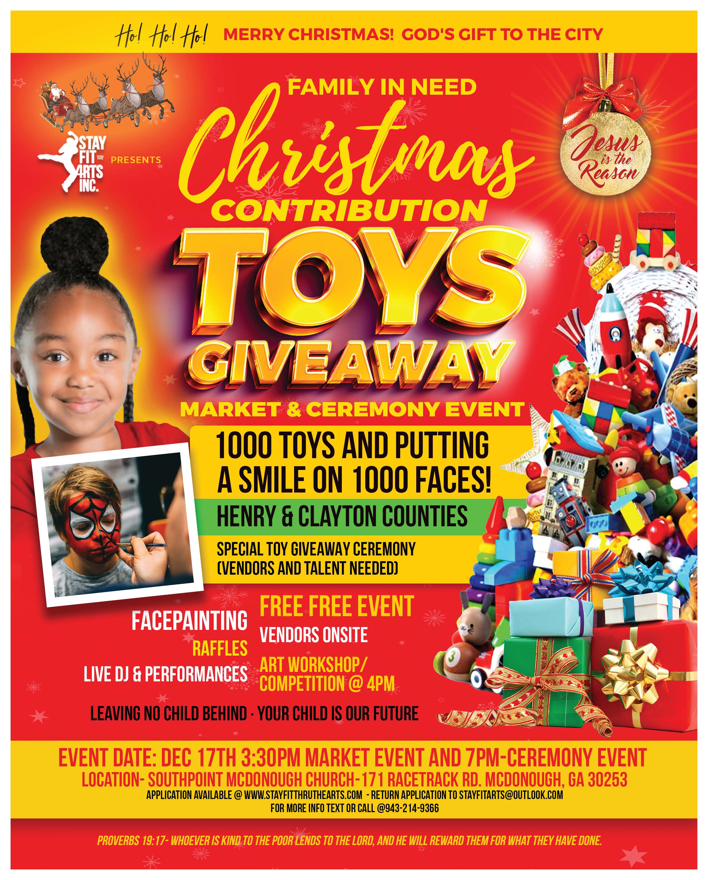 Family In Need Christmas Contribution Toys Giveaway Market & Ceremony