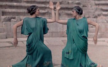 Two dancers at the Delphic Festival
