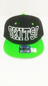 Lime Green and Black w/white SKITSO Snapback
