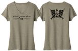 Women's V Neck T with Kelly Vaughn Music logo