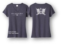 Women's V Neck T with Kelly Vaughn Music logo