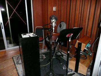 Vocal booth set up in studio A.
