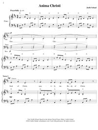 Anima Christi- Assembly, SATB, Piano, Guitar, Violin I, II, III