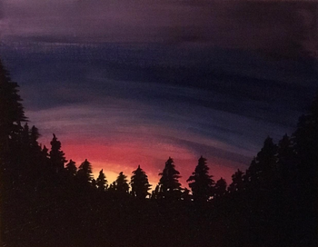 "Slipping Sunset", acrylic
