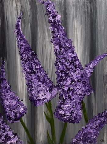 "Lavender Fence", acrylic
