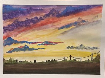 "Summer Sky Comeback", watercolor, marker
