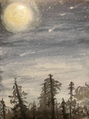 "April Moon", watercolor
