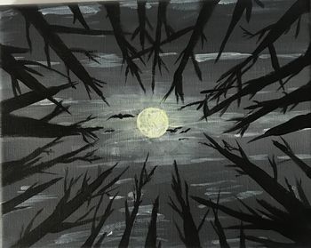 "Grounded Moon", acrylic
