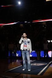 singing National Anthem- Izod Arena, Nov. 2008
