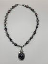 Purple and Grey Necklace with Pendant