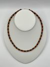 Orange agate and black onyx necklace
