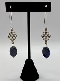 Lapis Earrings with Chandelier Connectors