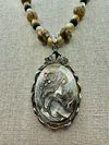 Shell Bead and Cameo Necklace