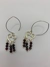 Purple Garnet Heart Chandelier Earrings