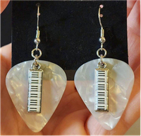 Piano Keys Guitar Pick Earrings