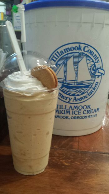 Amazing Pumpkin Spice Milkshake complete with Pumpkin Oreo on top! Ridiculously good!
