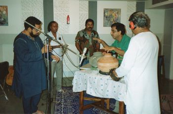 Kersi Lord conducting percussionists
