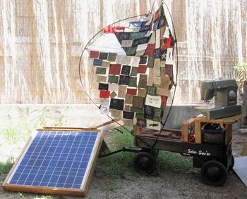 predecessor to the rover - The solar sew'er built on a radio flyer wagon
