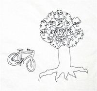 People tree with bicycle