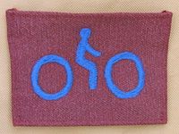 Bicycle Icon (maroon/blue)