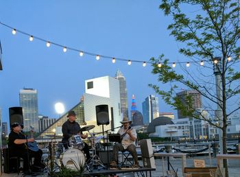 Sunset on the NuevoCleveland patio.
