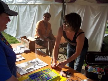 Hanging with fans after Columbus Pride set, 2013
