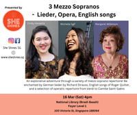 Michelle SgP debuts Opera @She Shines SG Presents: 3 Mezzo Sopranos – Lieder, Opera, English Songs