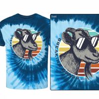 Cool Goat T-Shirt in Color: Blue Ocean Tie-Dye