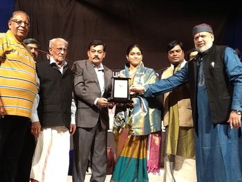 Recieving The Award SANGITHA KOVIDHA AWARD from Gayathri fine arts & Lakshmi Kuppusamy trust, New Delhi 14-2-15
