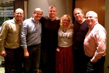 Brett Swain, Matt Walker, Smidi Smith (co-writer), myself, Mark Mancina (film's composer) and Dave Matzger at the orchestra date at Disney's Planes: Fire and Rescue for "Still I Fly"
