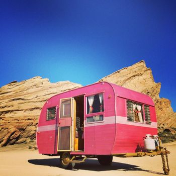 1956 Pleasurecraft trailer designed by Charlotte Tarantola.
