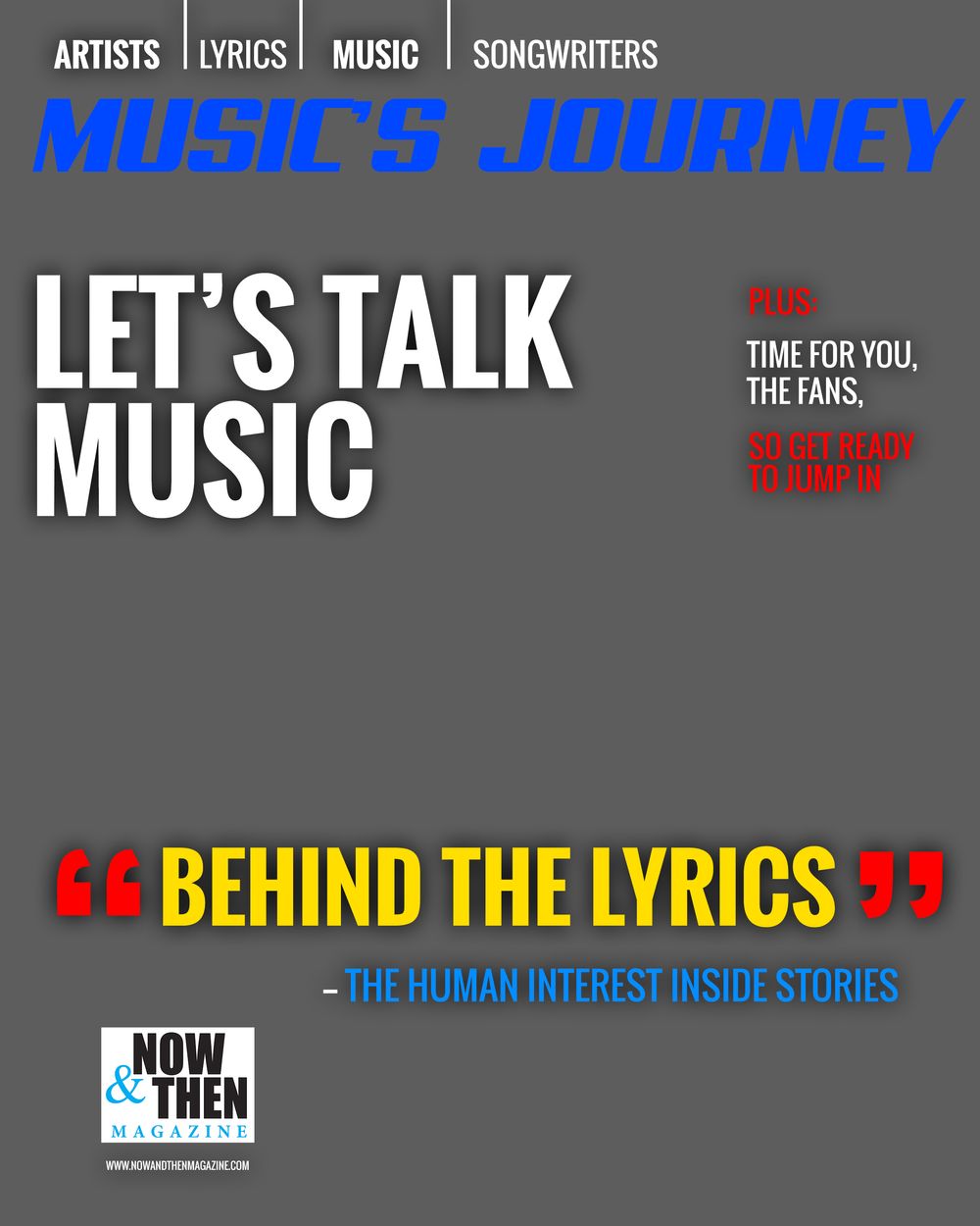 LAUNCHING NEW MUSIC'S JOURNEY PODCAST ON JULY 30TH,  BOOK YOUR INTERVIEW FOR ALL YOUR LATEST RELEASES AND UPCOMING EVENTS!  Contact us at info@musicsjourney.com